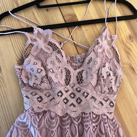 Free People FP One Adella Burnout Dress Pink NWOT JB - Picture 12 of 12